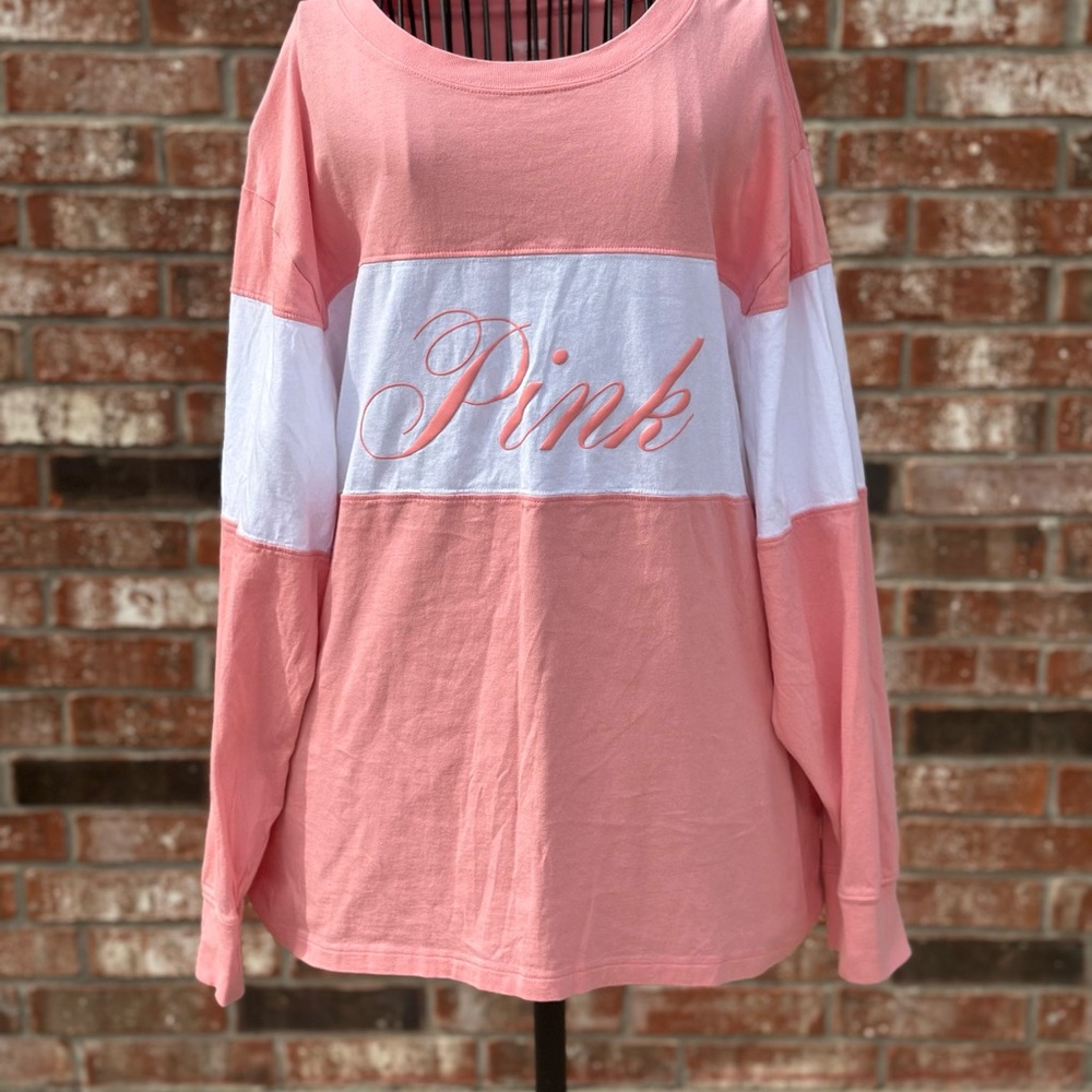 PINK Victoria's Secret Women's Colorblock Long Sleeve Top